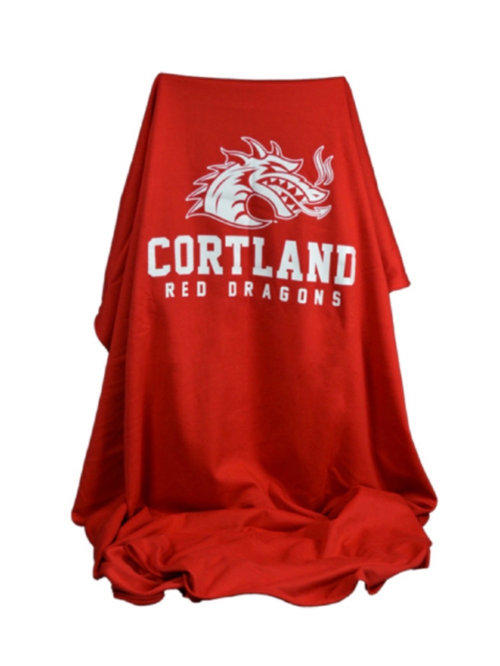 SUNY CORTLAND • RED DRAGONS SWEATSHIRT BLANKET - NEW WITHOUT TAGS